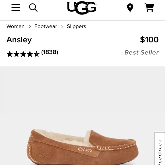 UGG Ansley Slippers in Chestnut size 7 with box - Picture 2 of 7